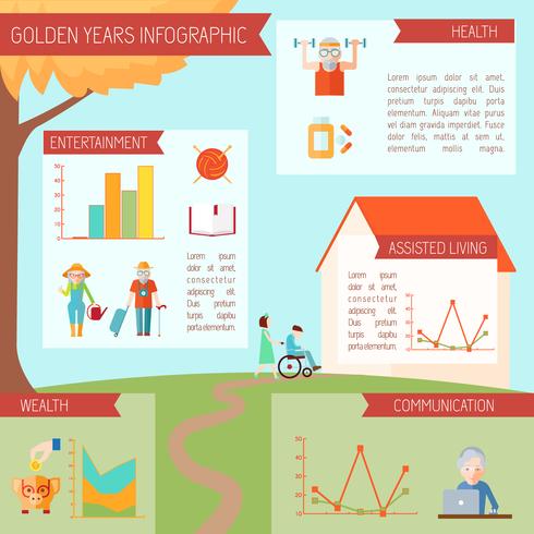 Senior Lifestyle Infographics vector