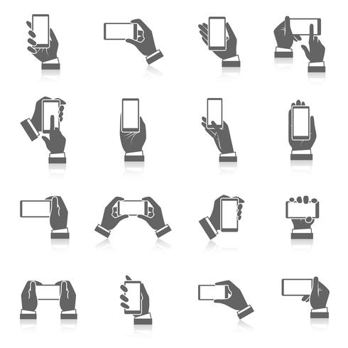 Iconos del teléfono de la mano vector