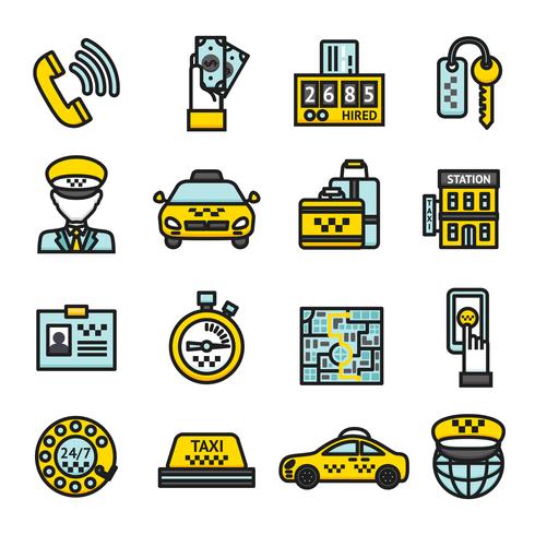 Conjunto de iconos de taxi vector