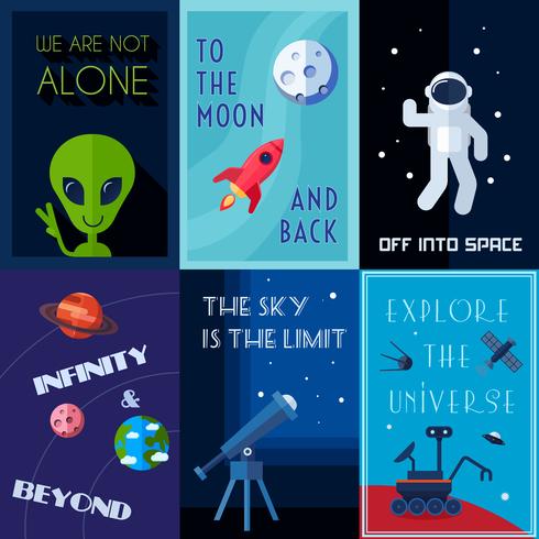 Space Poster Set vector
