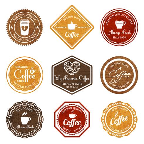 Conjunto de etiquetas de café retro vector