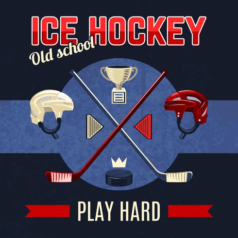 Cartel del hockey sobre hielo vector