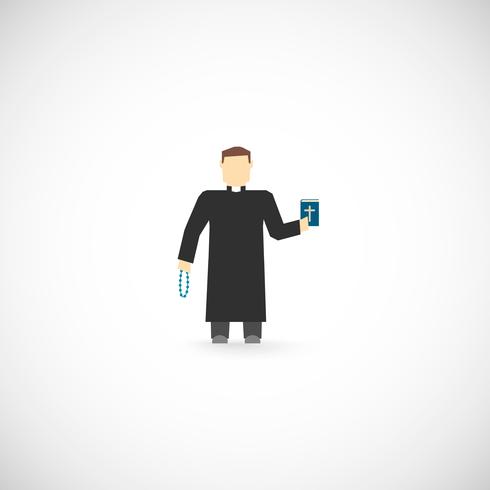 Priest Icon Flat vector