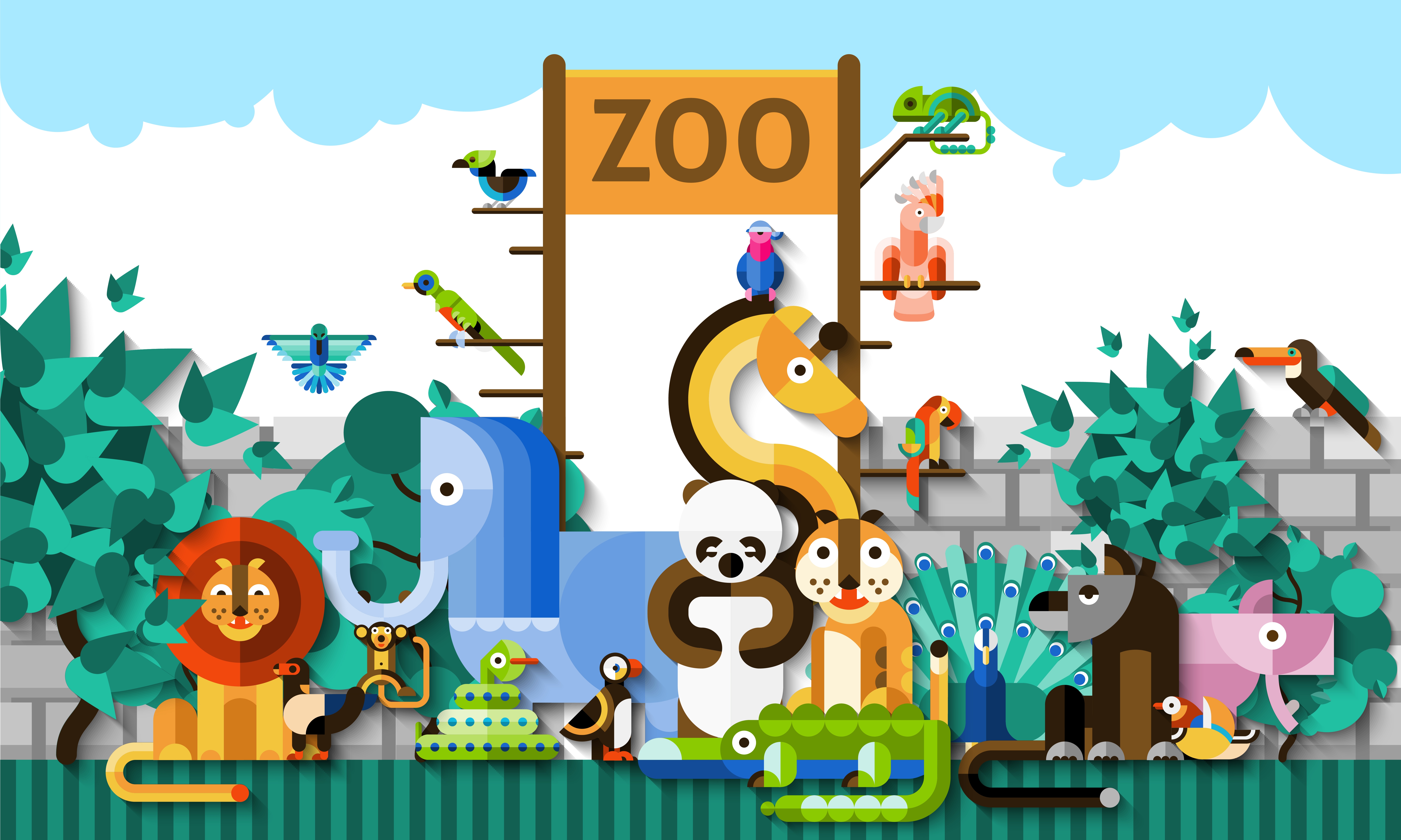 Zoo Background Illustration 427950 Vector Art at Vecteezy