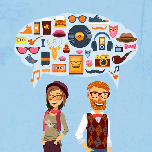 Hipster Speech Bubble vector