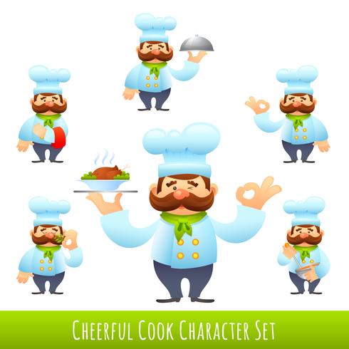 Cocinar personajes de dibujos animados vector