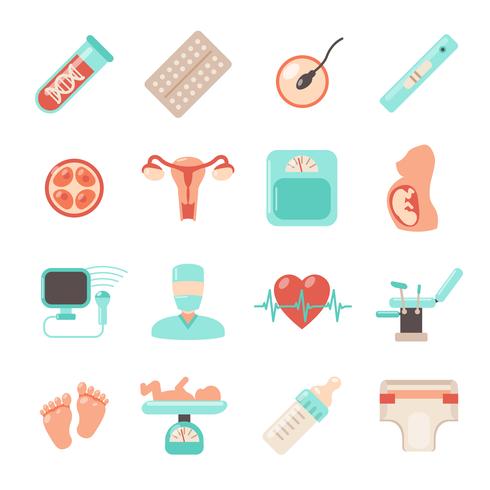 Pregnancy Newborn Icons vector