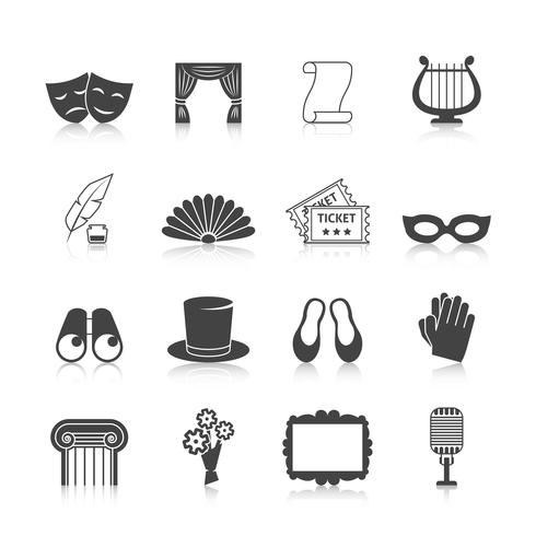 Conjunto de iconos de teatro vector