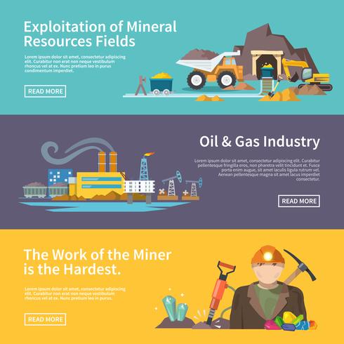 Miner Banner Set vector