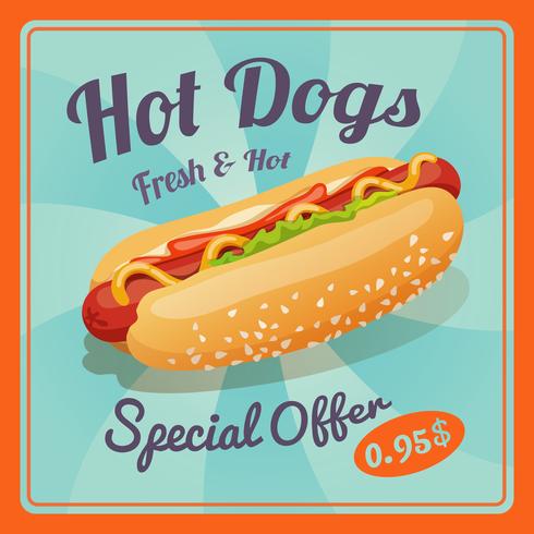 Cartel de hot dog vector