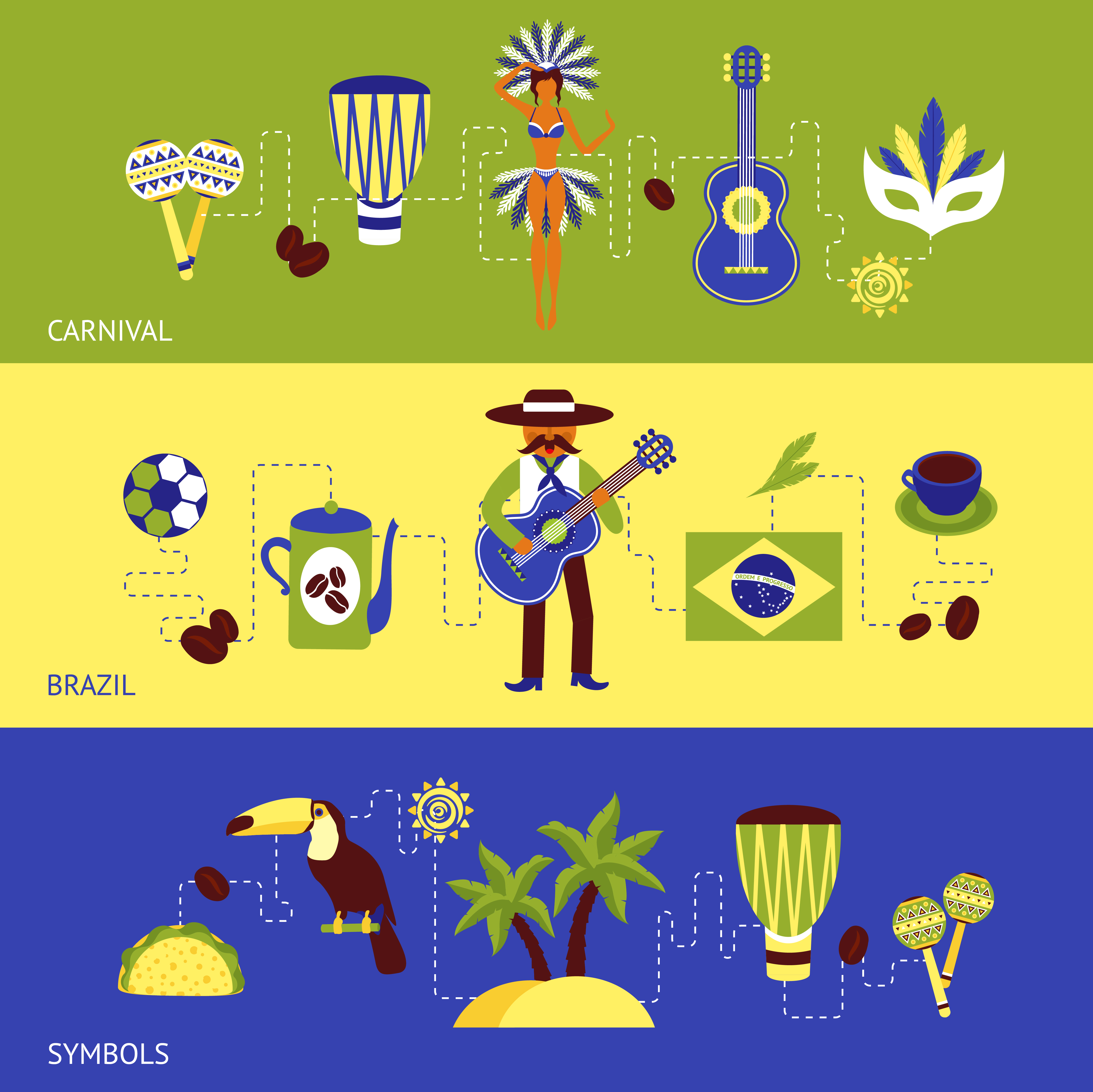 Brazil Banner Set Download Free Vectors Clipart Graphics