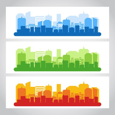 Landscape City Banner Color vector