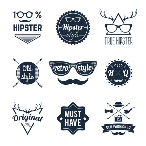 Conjunto de etiquetas de hipster vector