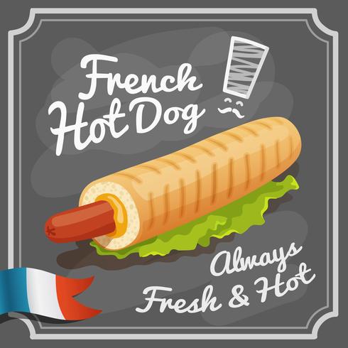 French Hot Dog Poster vector