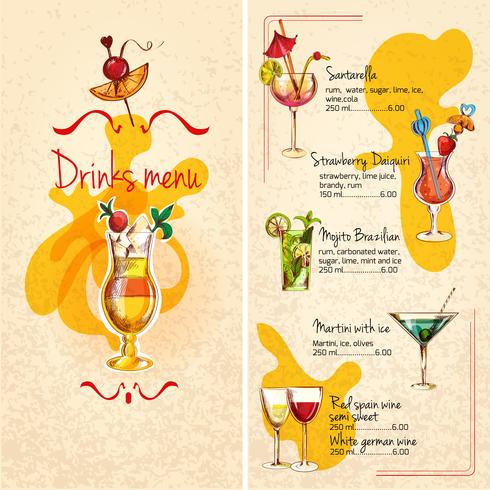 Bar Menu Sketch vector