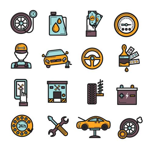 Auto Service Icon Set vector