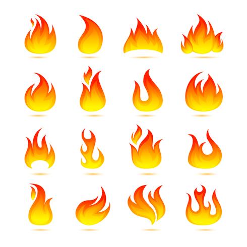 Conjunto de iconos de fuego vector
