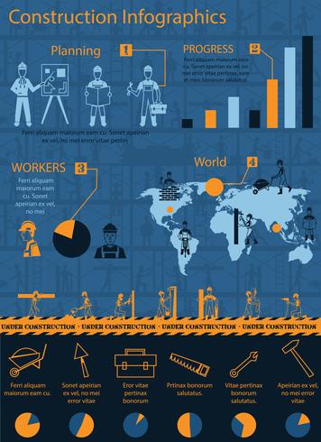 Construction Infographics Set vector