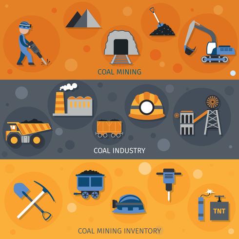 Coal Industry Banners vector