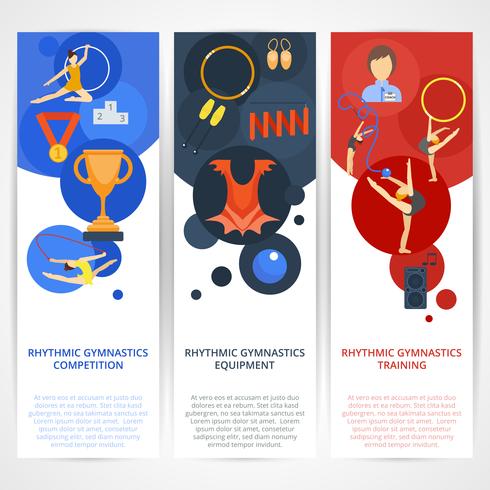 Banners de gimnasia plana vector