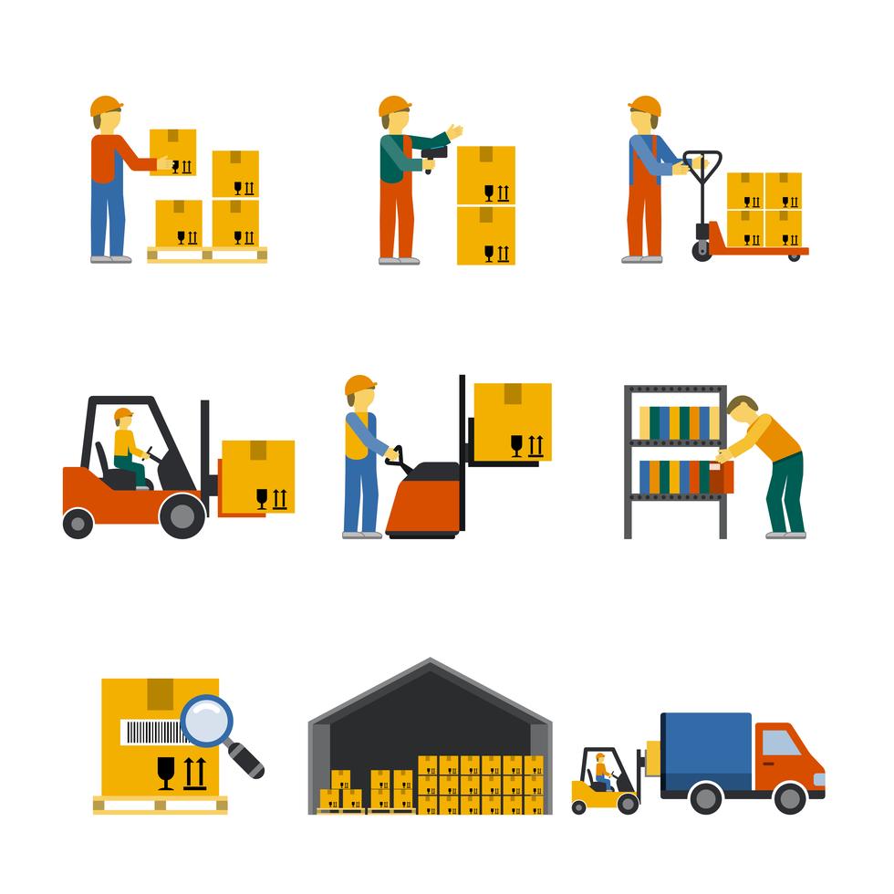 Warehouse Icon Flat 428256 Vector Art at Vecteezy