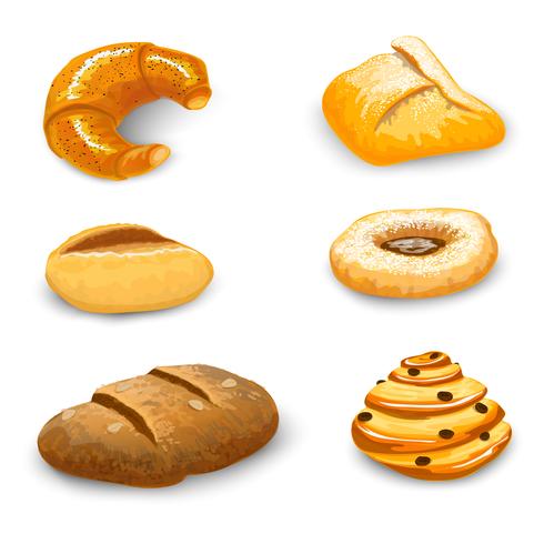 Panadería conjunto aislado vector