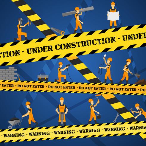 Cartel en construcción vector