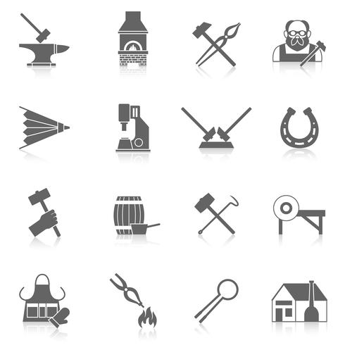 Blacksmith Icon Set vector