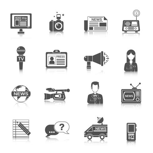 Journalist Icon Black vector