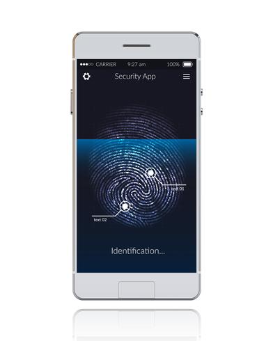 Phone Scanning Fingerprint vector