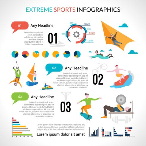 Infografía de deportes extremos vector