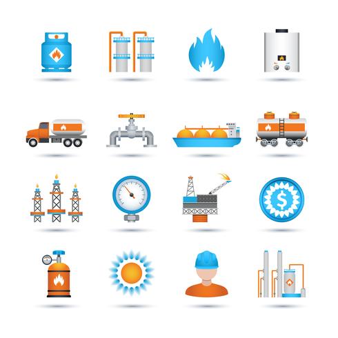 Gas Icons Set vector