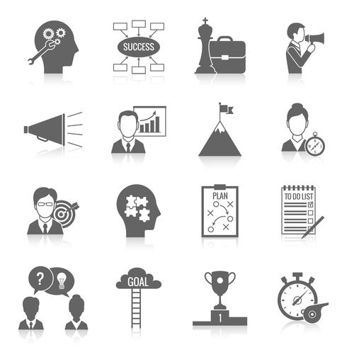 Coaching Business Icon Black vector