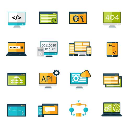 Programming Icons Set vector