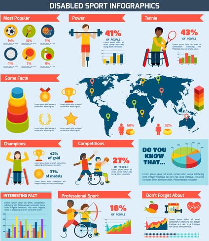 Infografía de deportes para discapacitados vector