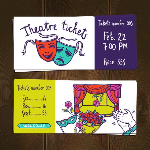 Theater Ticket Set vector