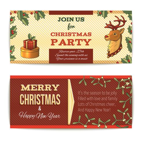 Christmas banners horizontal vector