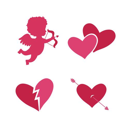 Conjunto de iconos de Cupido vector