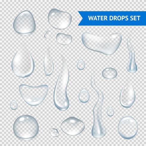 Gotas de agua realista vector