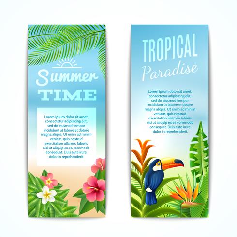 Banner tropical de verano vector