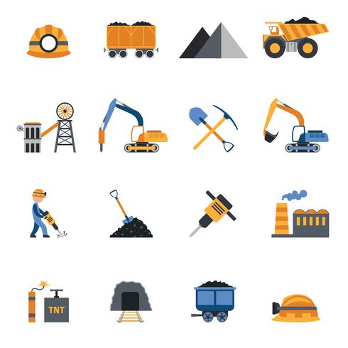 Iconos de la industria del carbón vector