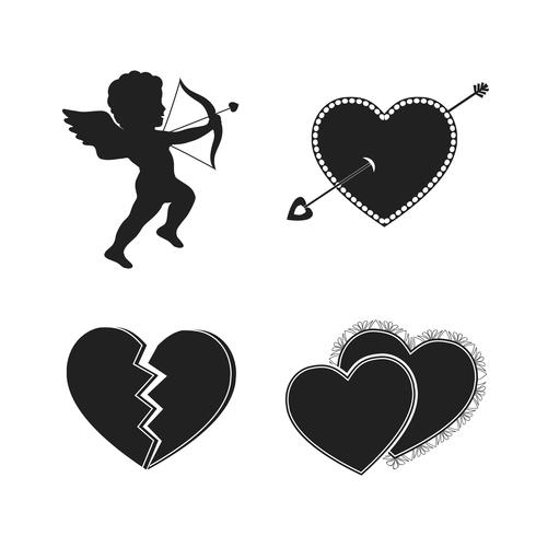 Set de tatuajes de san valentin vector