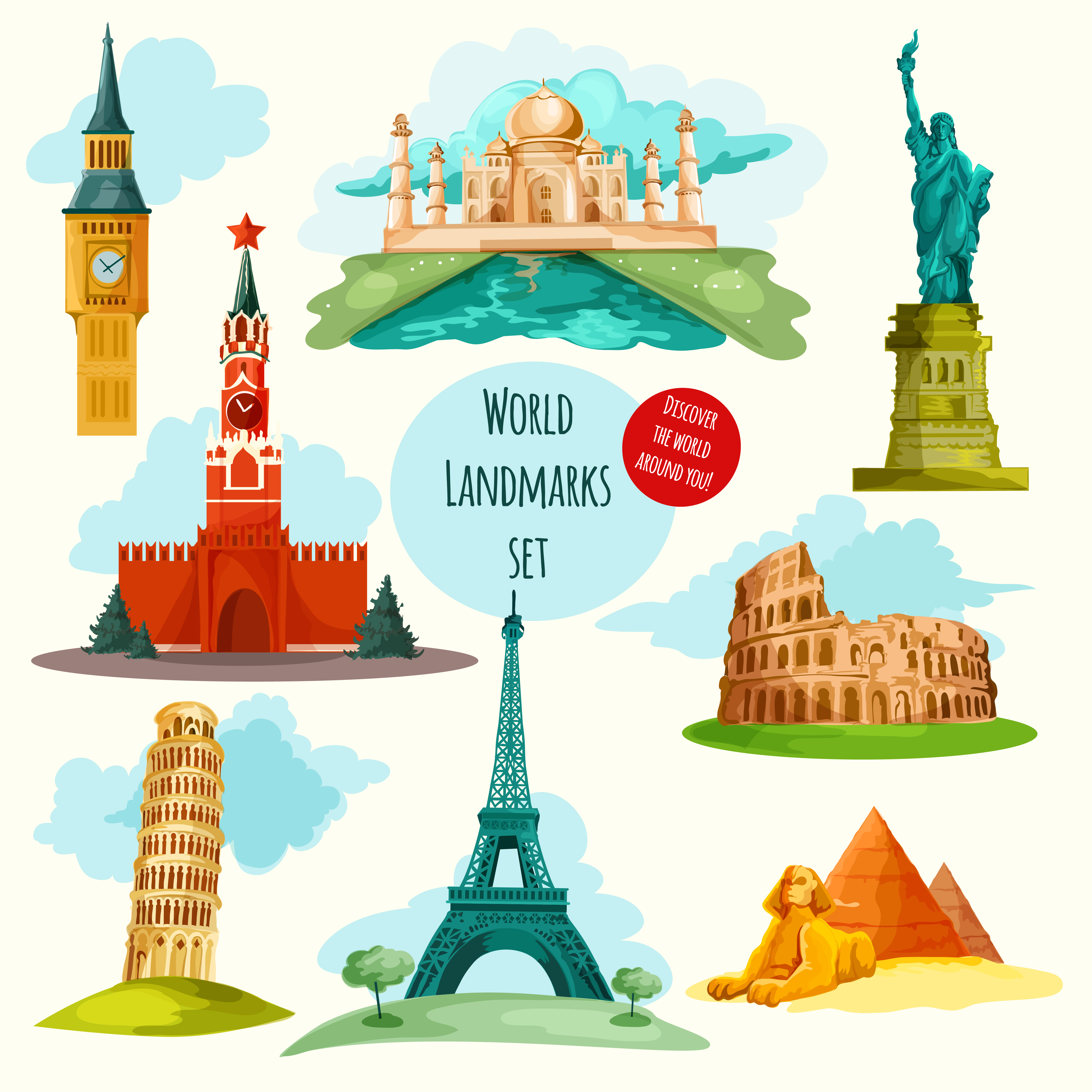 World Landmarks Set 428527 Vector Art At Vecteezy World Landmarks Set 428527 Vector Art At Vecteezy