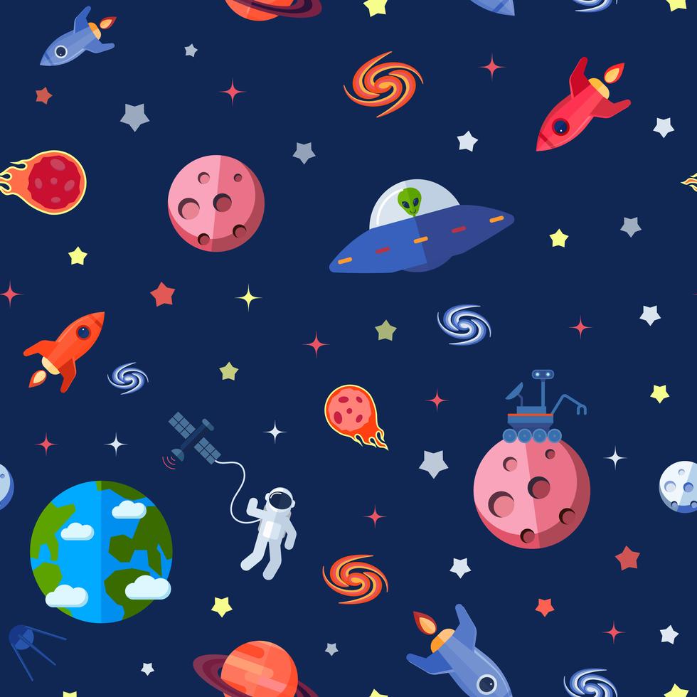 Space Seamless Pattern 428541 Vector Art at Vecteezy