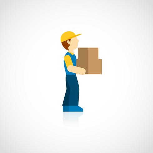 Delivery Man Icon Flat vector