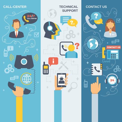 Support Call Center Banner vector