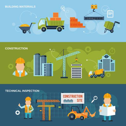 Construction Banners Set vector