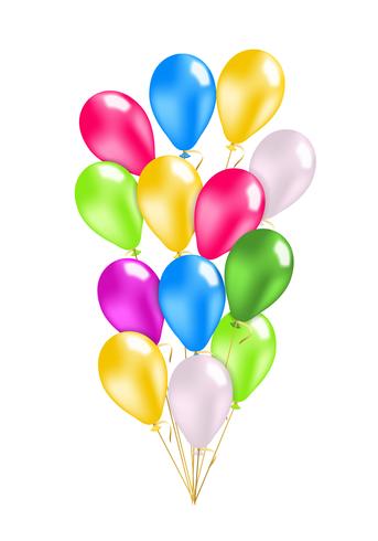 Colorful balloons pack vector