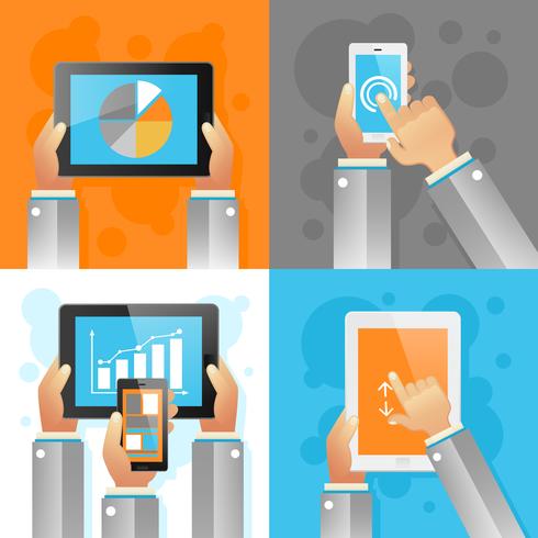 Hands With Mobile Devices vector
