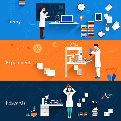 Science Horizontal Banners vector